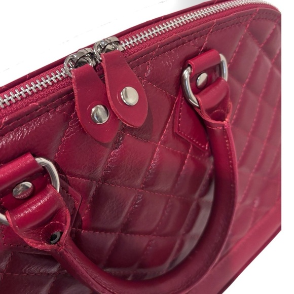 I Medici Leather Quilted Dome Satchel • Made in Italy - Picture 6 of 8